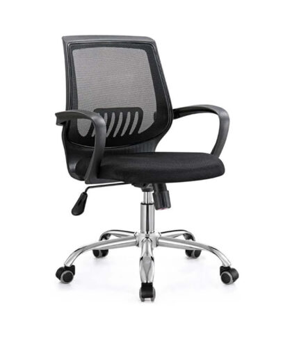 Visitor Mesh Chair (C-622) – Black & White Mesh Upholstery