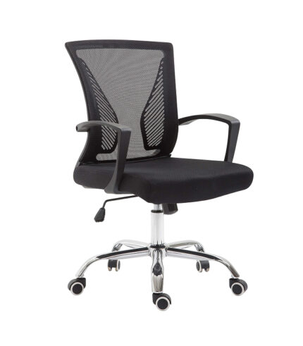 Visitor Mesh Chair (C-687) – Black & White